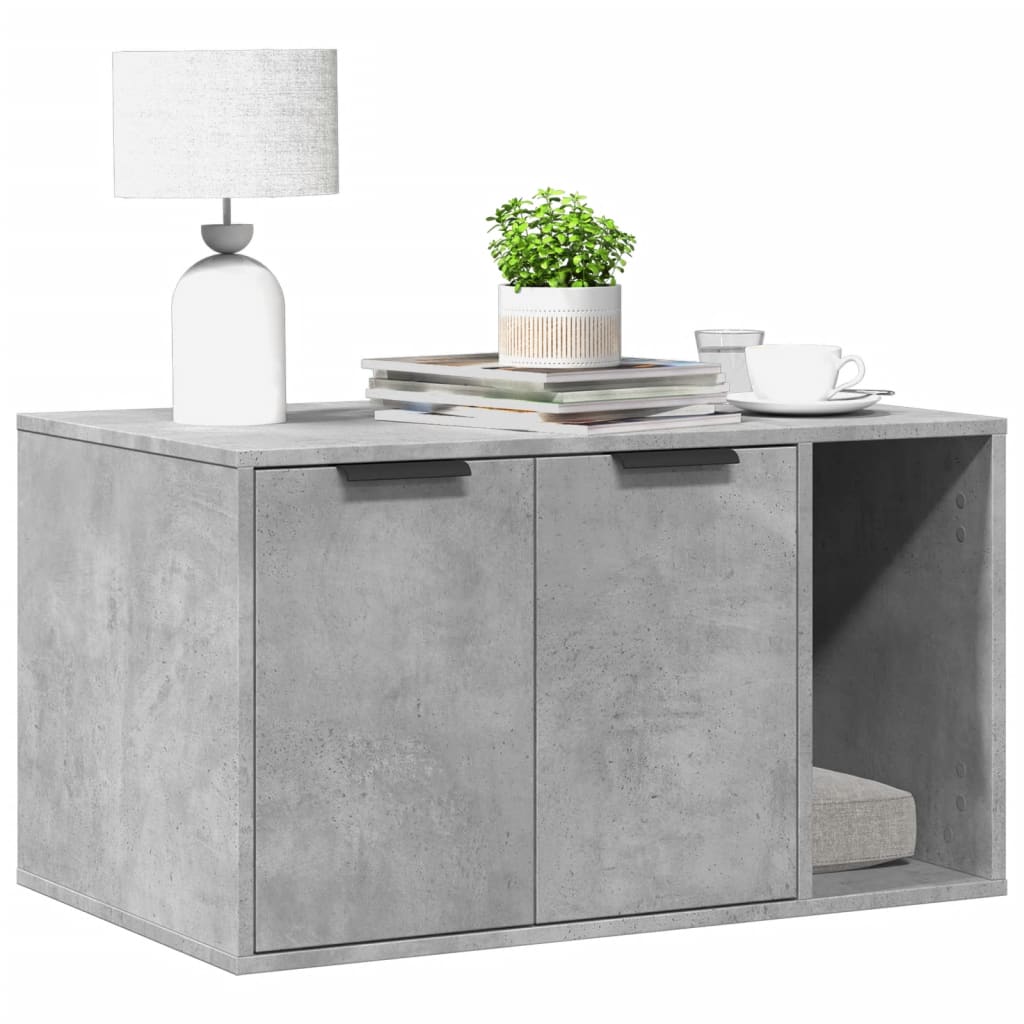 Étagère Murale Cube VieXL - Support Suspendu Salon Gris Béton & Bois D'ingénierie
