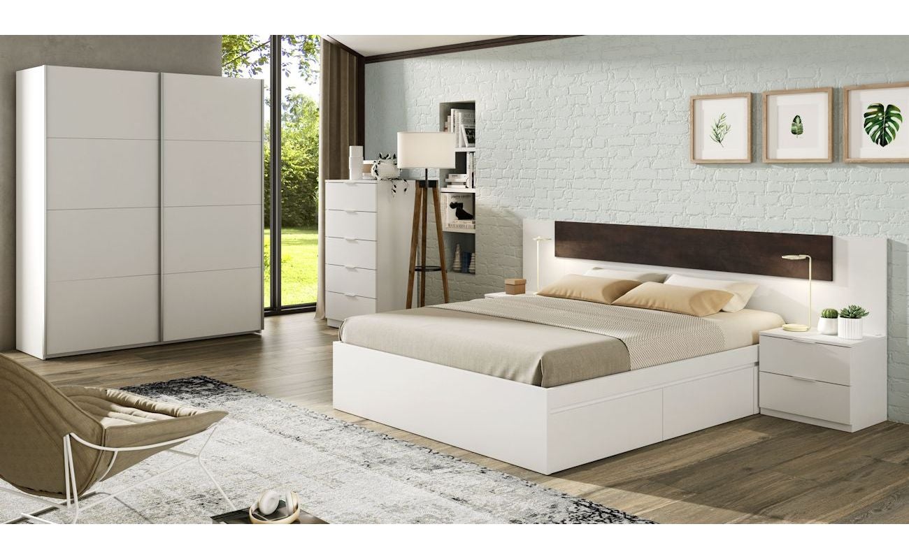 Armoire penderie FÉLIA avec portes coulissantes L150 x H200cm - Blanc - 3