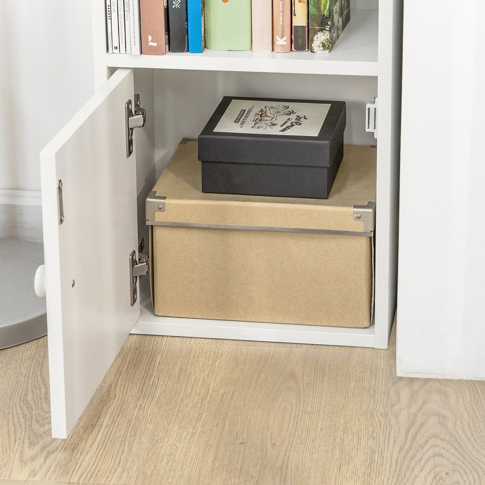 Mueble Columna de Baño Armario de Almacenamiento Armario Independiente con 2 Puertas y 2 Cajones Blanco 33x24x188cm STR10-W SoBuy ES - 4