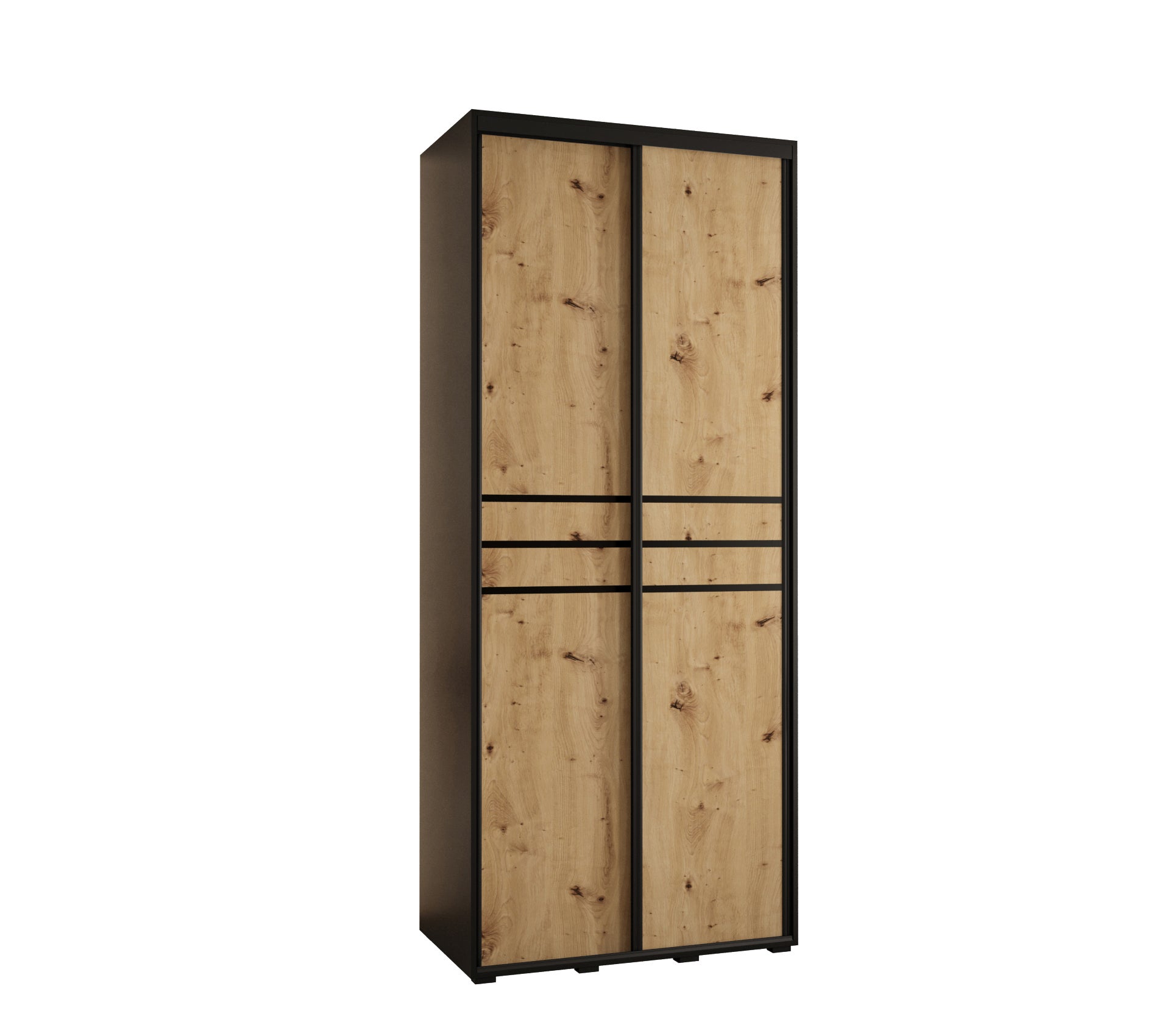 Szafa przesuwna wysoka Davos 10 110 x 45 x 235,2 cm czarny + artisan + u. czarny - Abiks Meble
