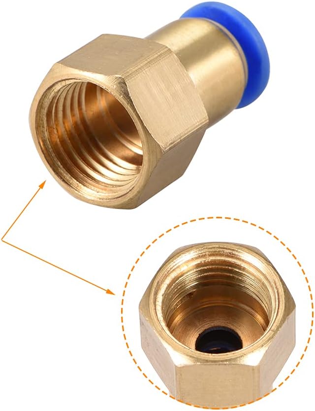 Pression Connexion Tube Raccord Adaptateur 8mm Tube Diamètre Connect Tuyau Raccord 5pcs（R1/2） - 3