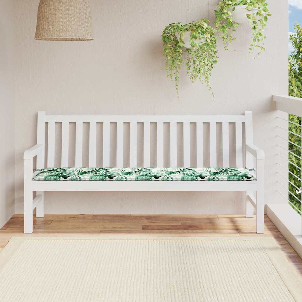 Poduszka na ławkę Wzór w liście 150 x 50 x 3 cm Materiał Oxford vidaXL