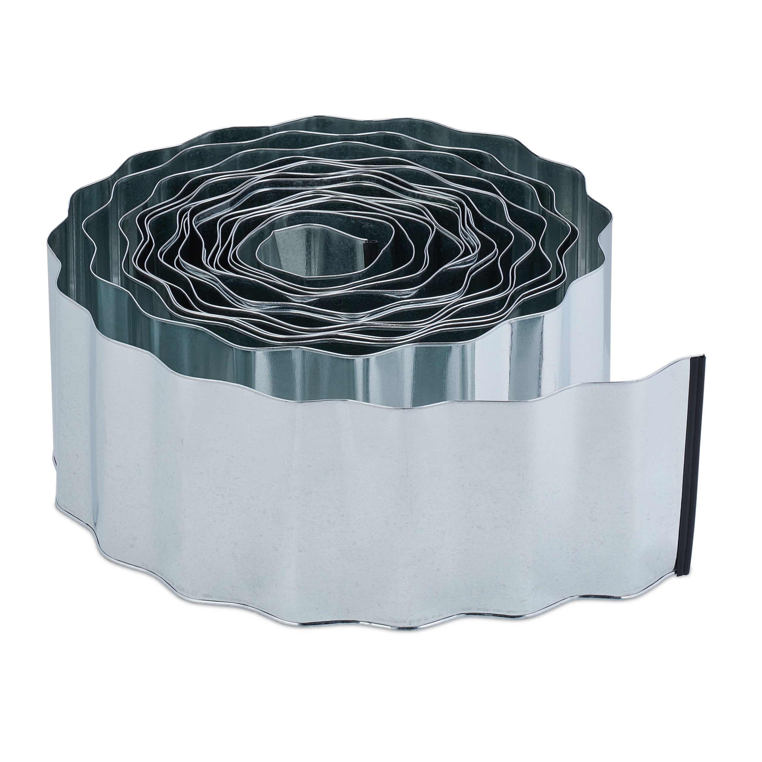 Recinto Prato e Aiuole, Bordo, Sponda per Giardino Antiradice HL 16 cm x 15 m, in Ferro Zincato, Argentato, Relaxdays - 9