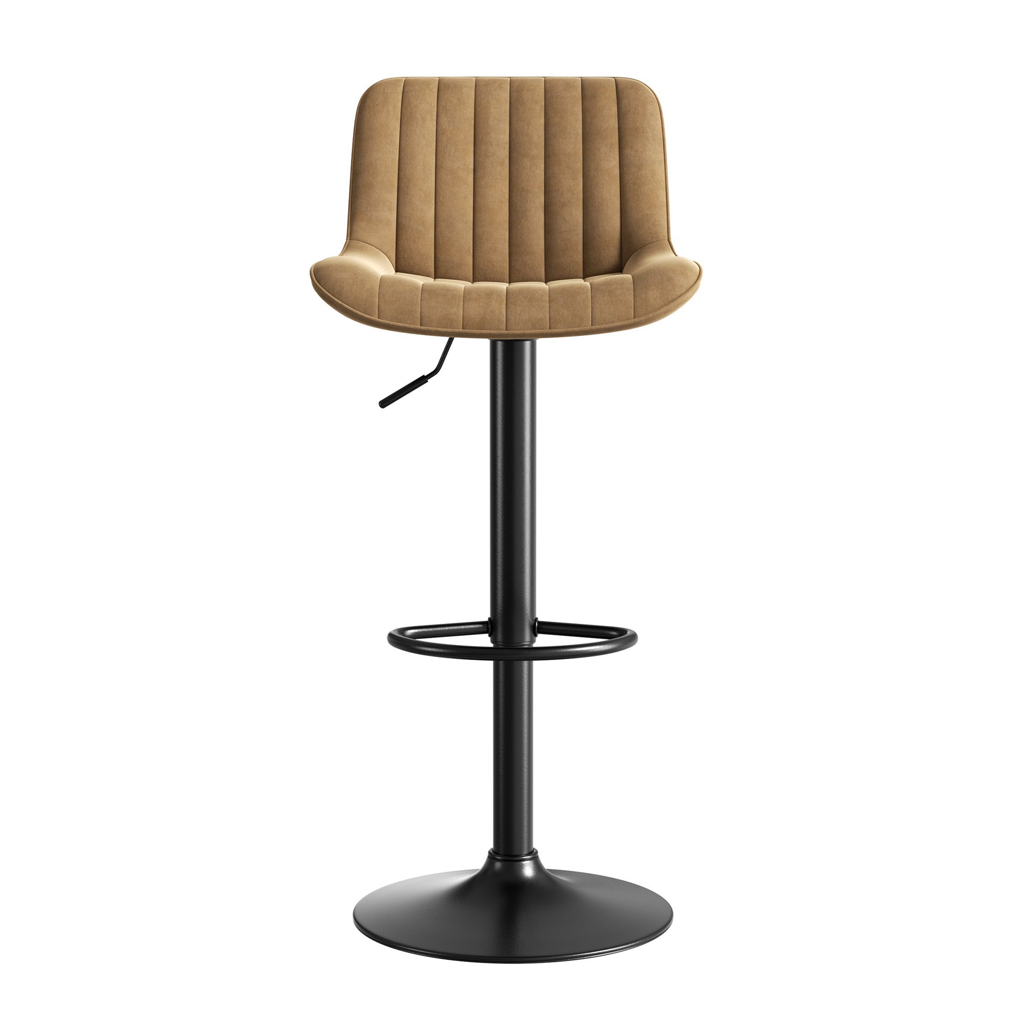 Lot de 4 Chaises Pivotantes | Tabourets de Bar - Design Ergonomique, Hauteur Réglable - Velours Marron - 6