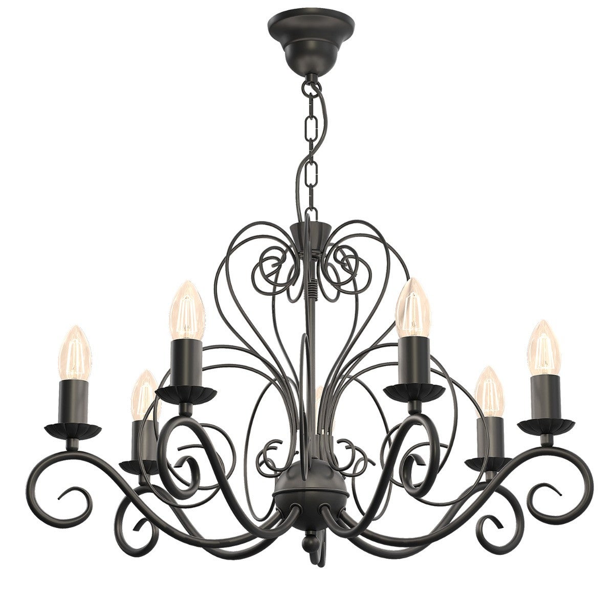 Lampa wisząca Mauro czarny matowy 7xE14x15W wym: 70 x 62 x 62 cm metal Luminex