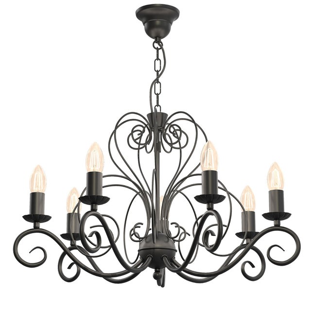 Lampa wisząca Mauro czarny matowy 7xE14x15W wym: 70 x 62 x 62 cm metal Luminex