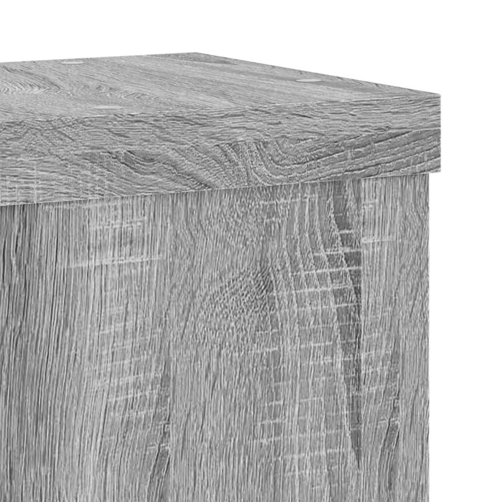 Supports pour plantes, 2 pièces, gris, panneau de bois - 7