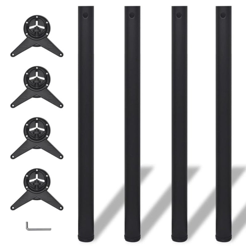Lot De 4 Pieds Réglables Pour Tables De Billard Et Baby-Foot - Niveleurs Stables Noir