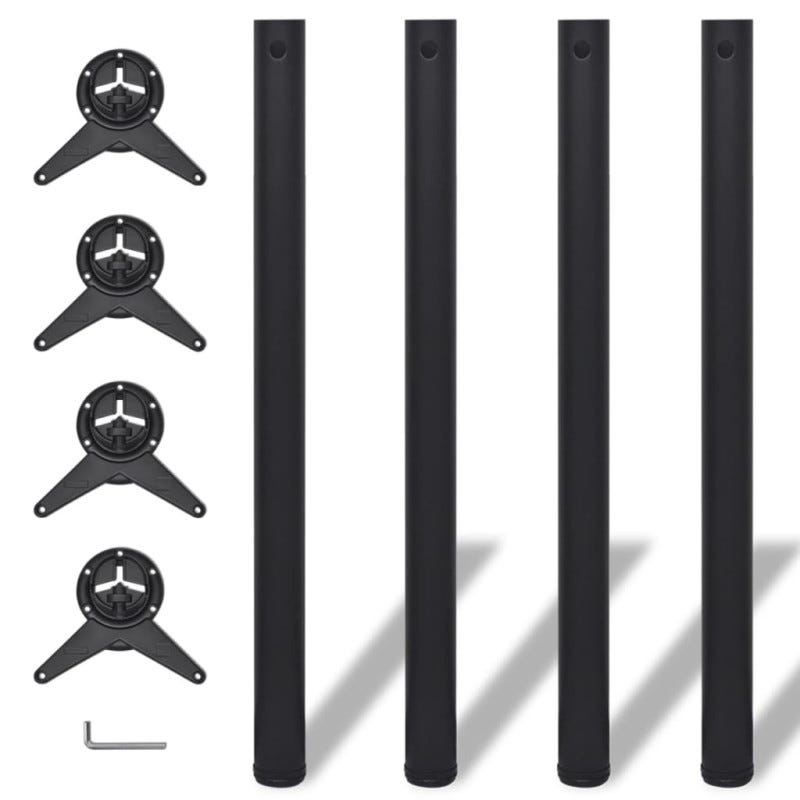 Lot De 4 Pieds Réglables Pour Tables De Billard Et Baby-Foot - Niveleurs Stables Noir