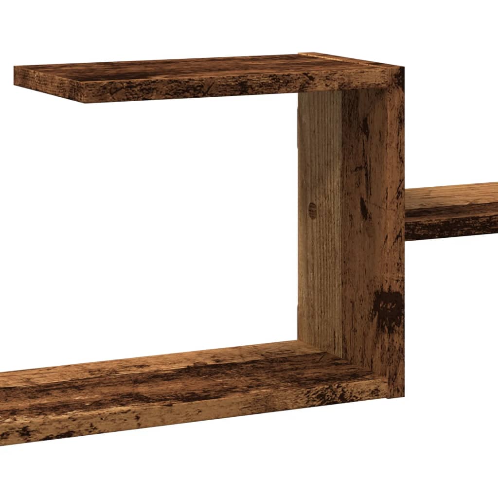 Étagère murale | Étagère flottante | Étagères de rangement vieux bois 104x15x49 cm bois d'ingénierie CFW97612 - 8
