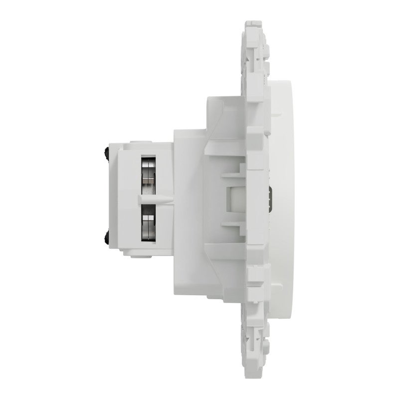 Prise de courant à puits spécial rénovation 2P+T Odace Schneider Electric - 16A - A vis et griffes - Blanc - 3