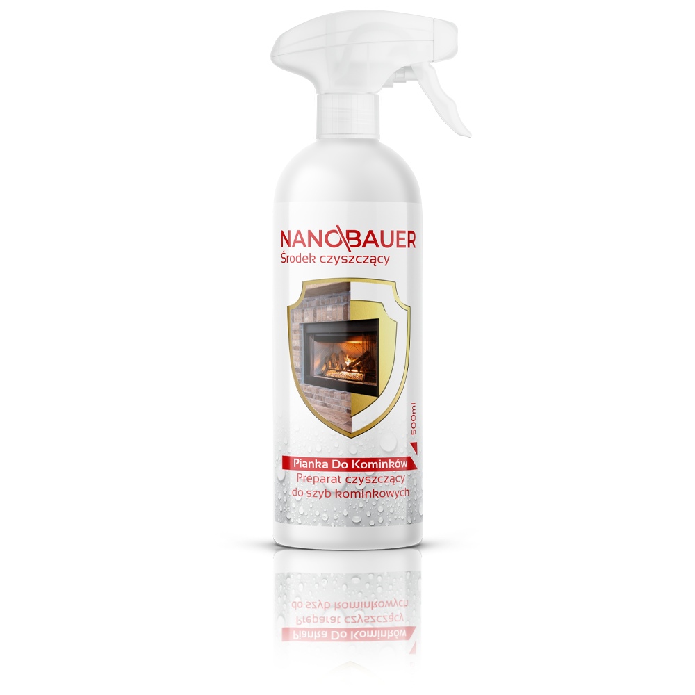 Pianka do kominków Płyn do czyszczenia mycia szyb kominkowych 500ml NANOBAUER