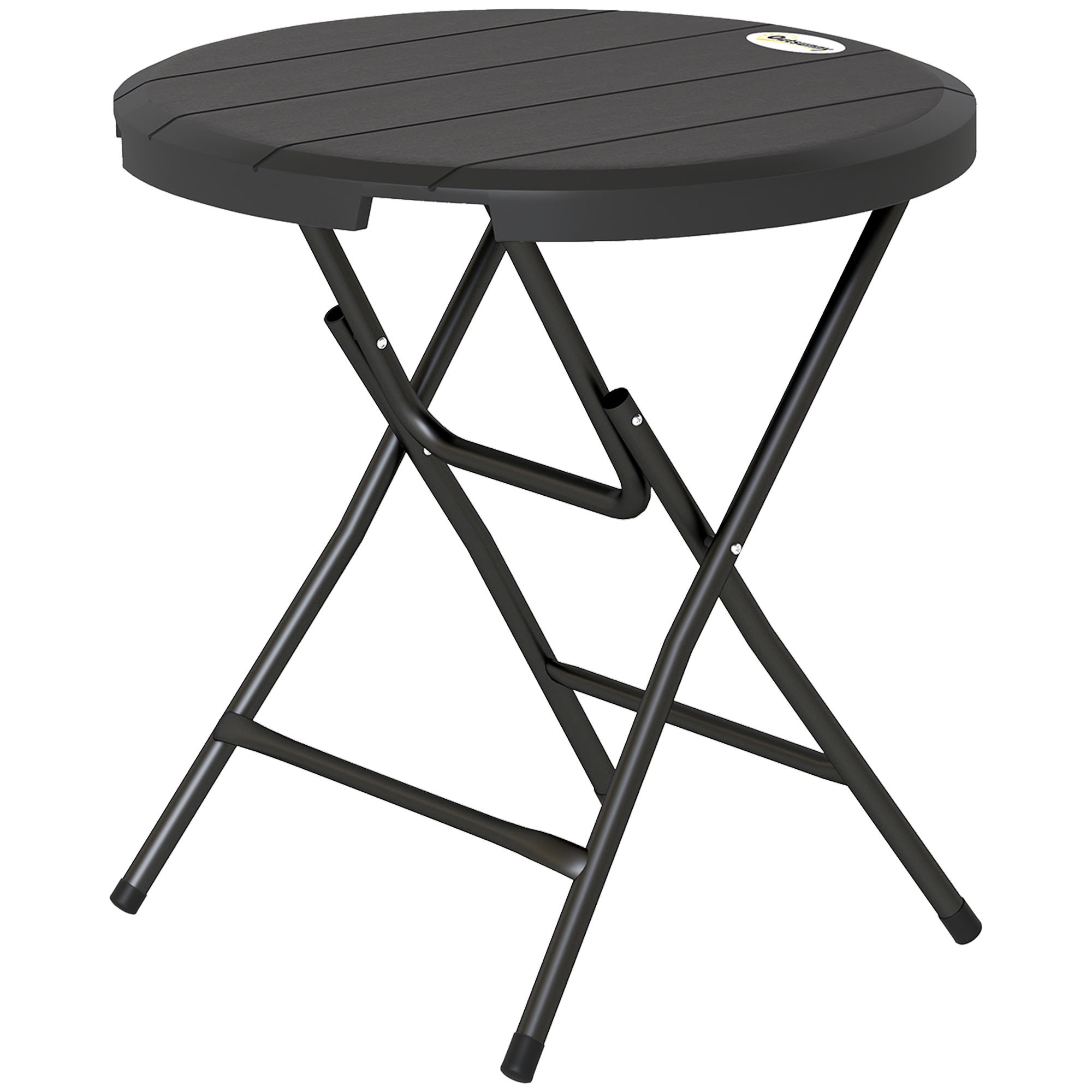 Table de jardin Outsunny, pour la terrasse, ronde, rabattable, aspect ...