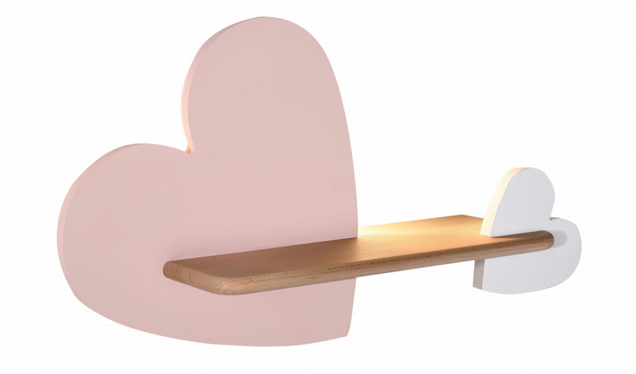 Kinkiet ścienny Heart jasne drewno i róż LED 5W 4000K 250lm wym: 26 x 43 x 12 cm metal IP20 Candellux