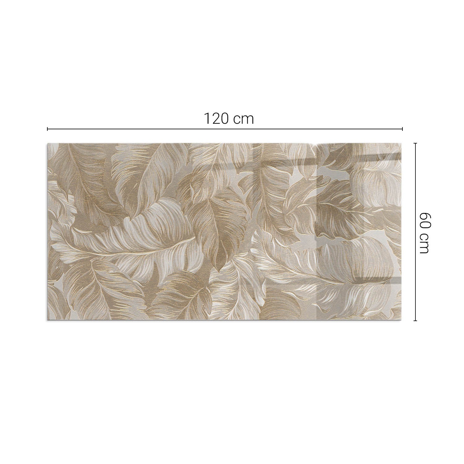Szkło ochronne żaroodporne pod kominek - 120x60 cm - Liście w subtelnych wzorach - TULUP - 2