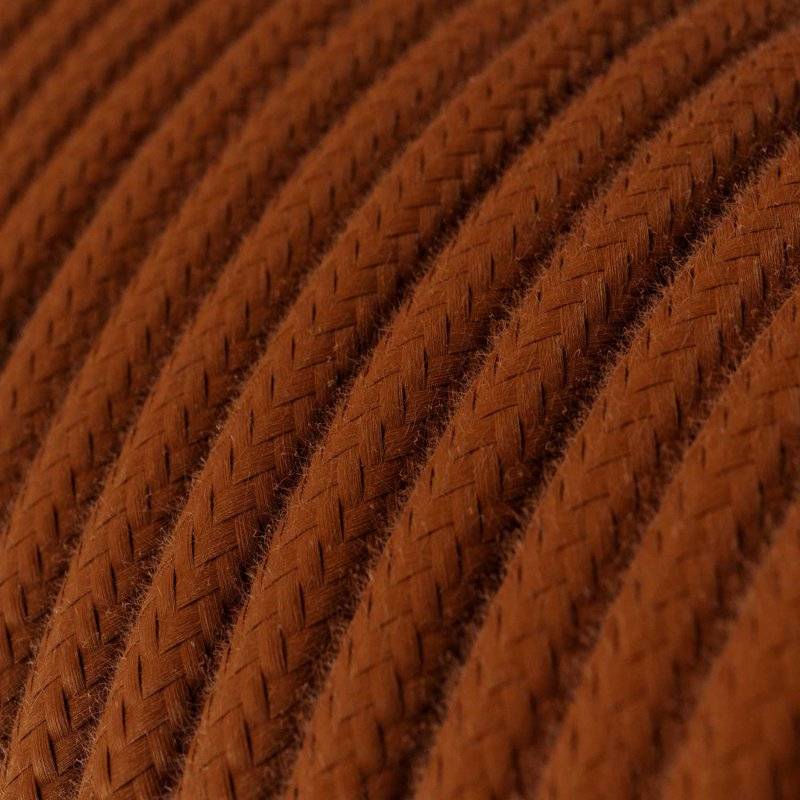 Creative-Cables, Câble électrique, 2 x 0,75 mm², 20 m, Cinnamon Brown RC23, Rond, Coton - 2