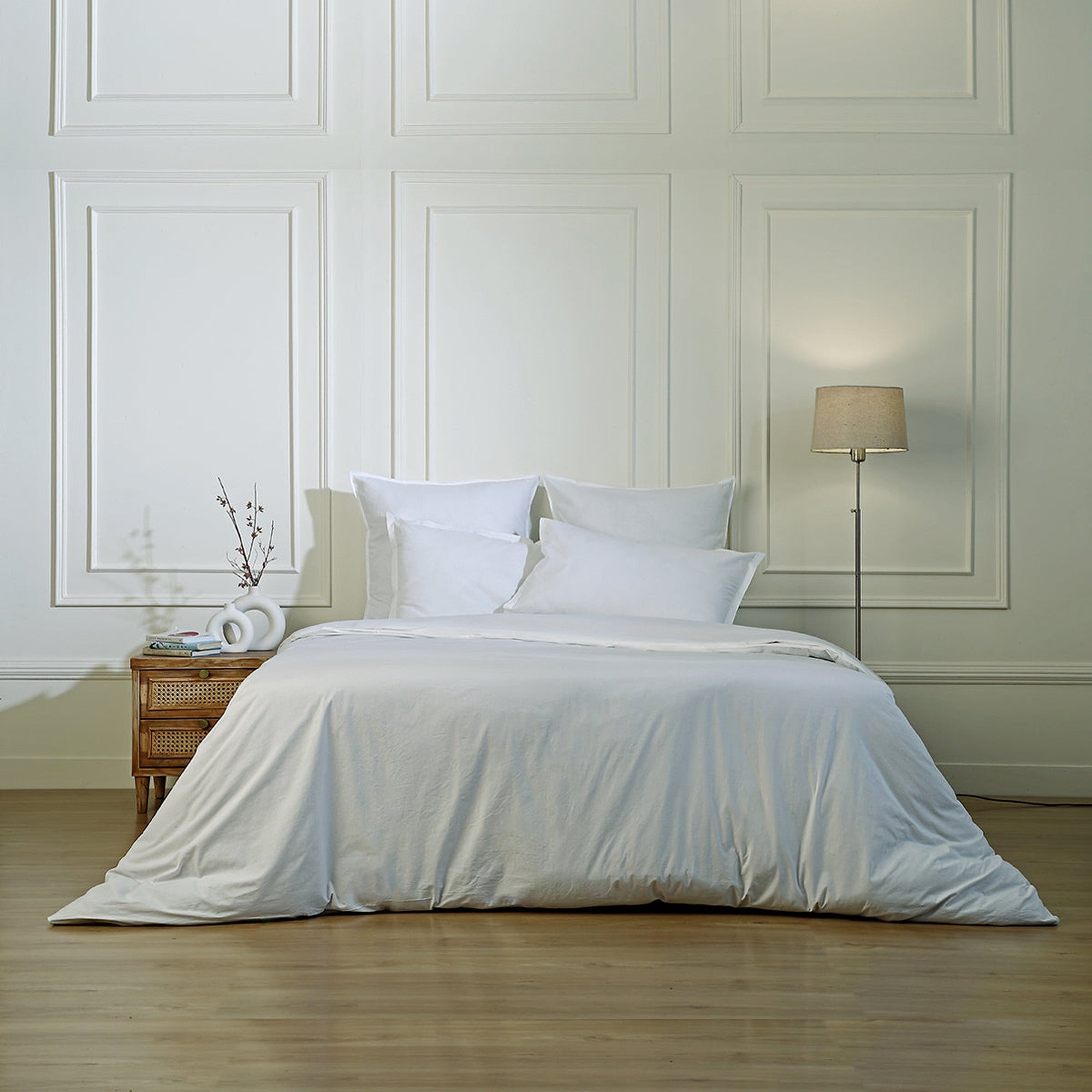 Drap plat 240x300 percale de coton blanc - 3