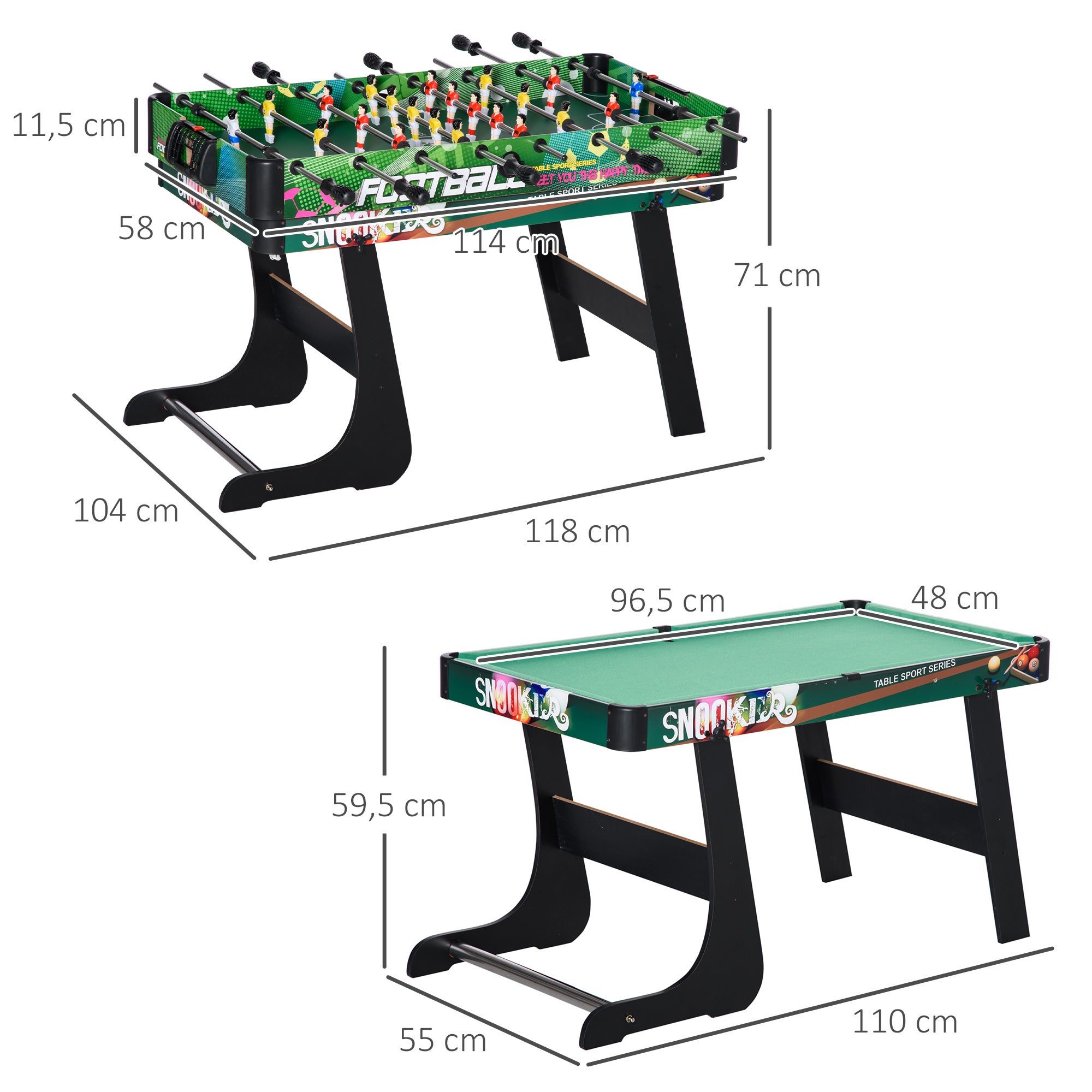 Mesa de Jogos 6 em 1 HOMCOM MDF, Resina e Aço Inoxidável Multicor 118x104x71 cm - 3