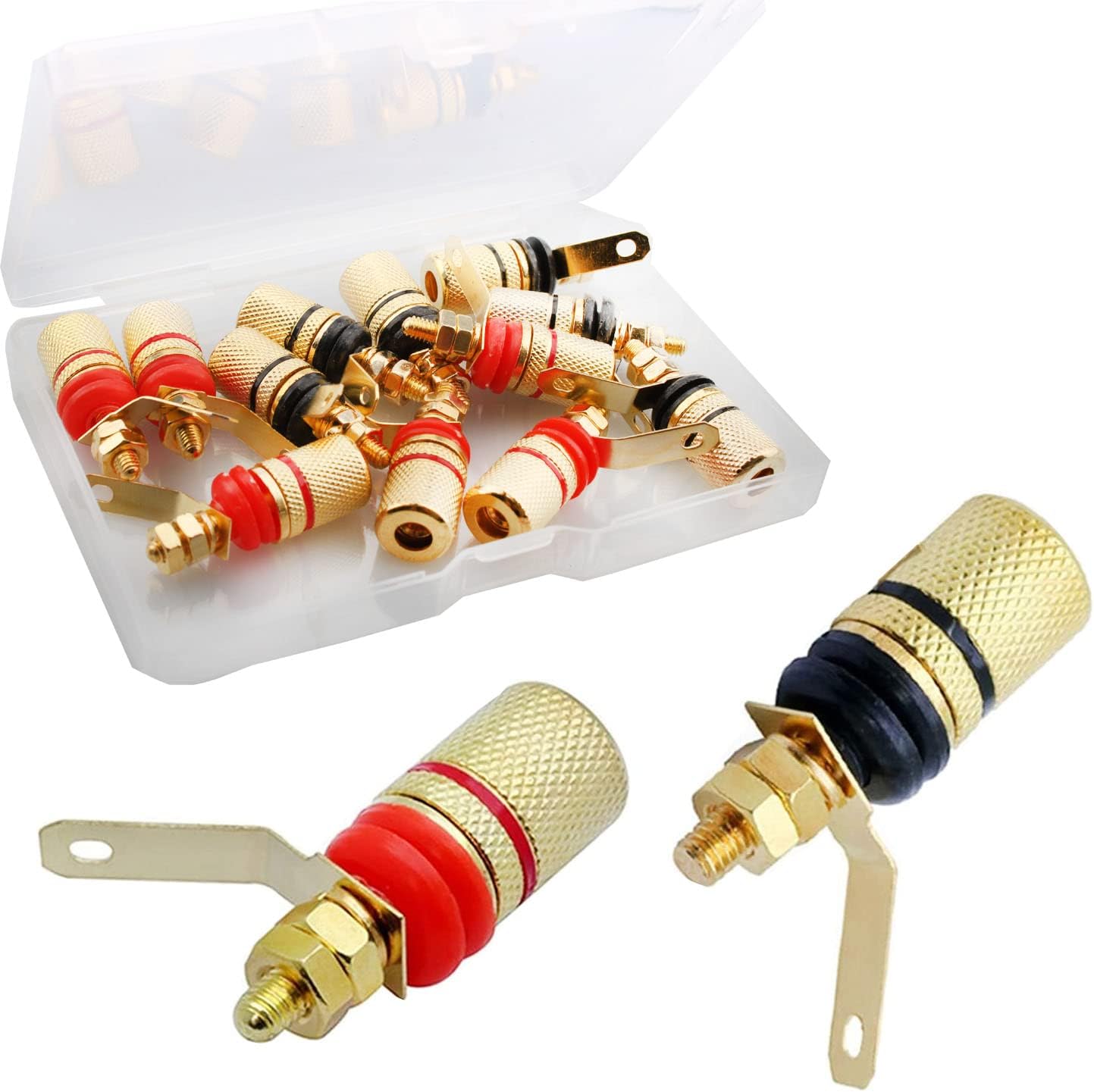 Zestaw 12 żeńskich wtyków bananowych 4 mm – pozłacane złącza głośnikowe, idealne do audio Hi-Fi i kolumn DIY