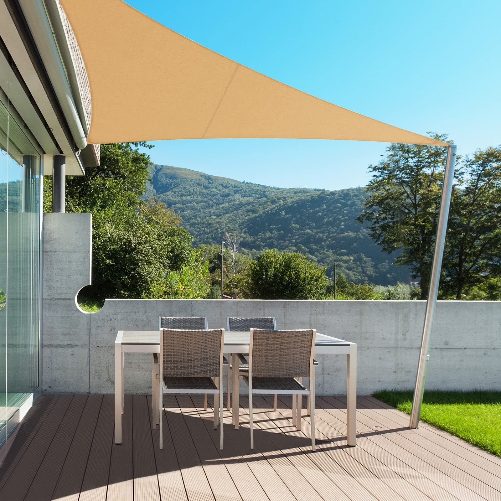 Voile d'ombrage Hydrofuge Crème 5 x 5 x 5 m - 3