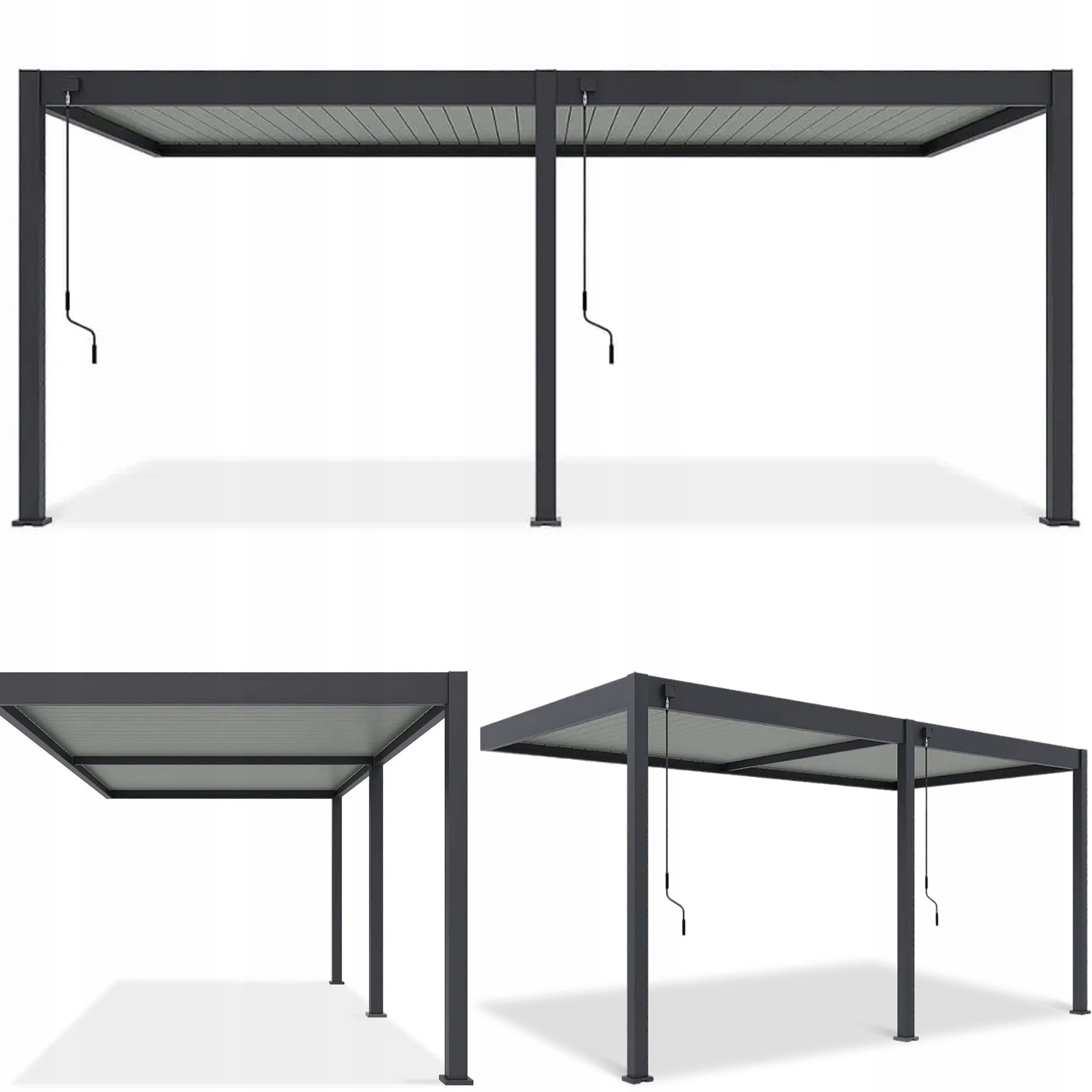 Pergola Aluminiowa Przyścienna ELEGANCE WALL 3x6 na Taras Antracyt Gutroof 1 szt