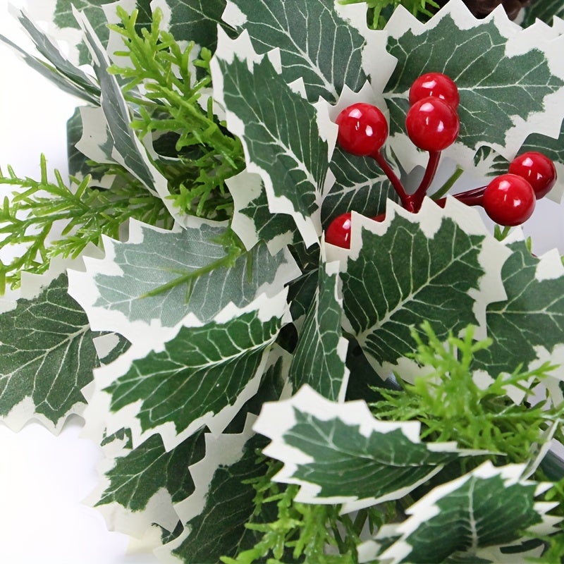 Ghirlanda natalizia, decorazione natalizia, ghirlanda per porta d'ingresso, ghirlanda natalizia da appendere, decorazione per feste di Natale - 42 cm - 3