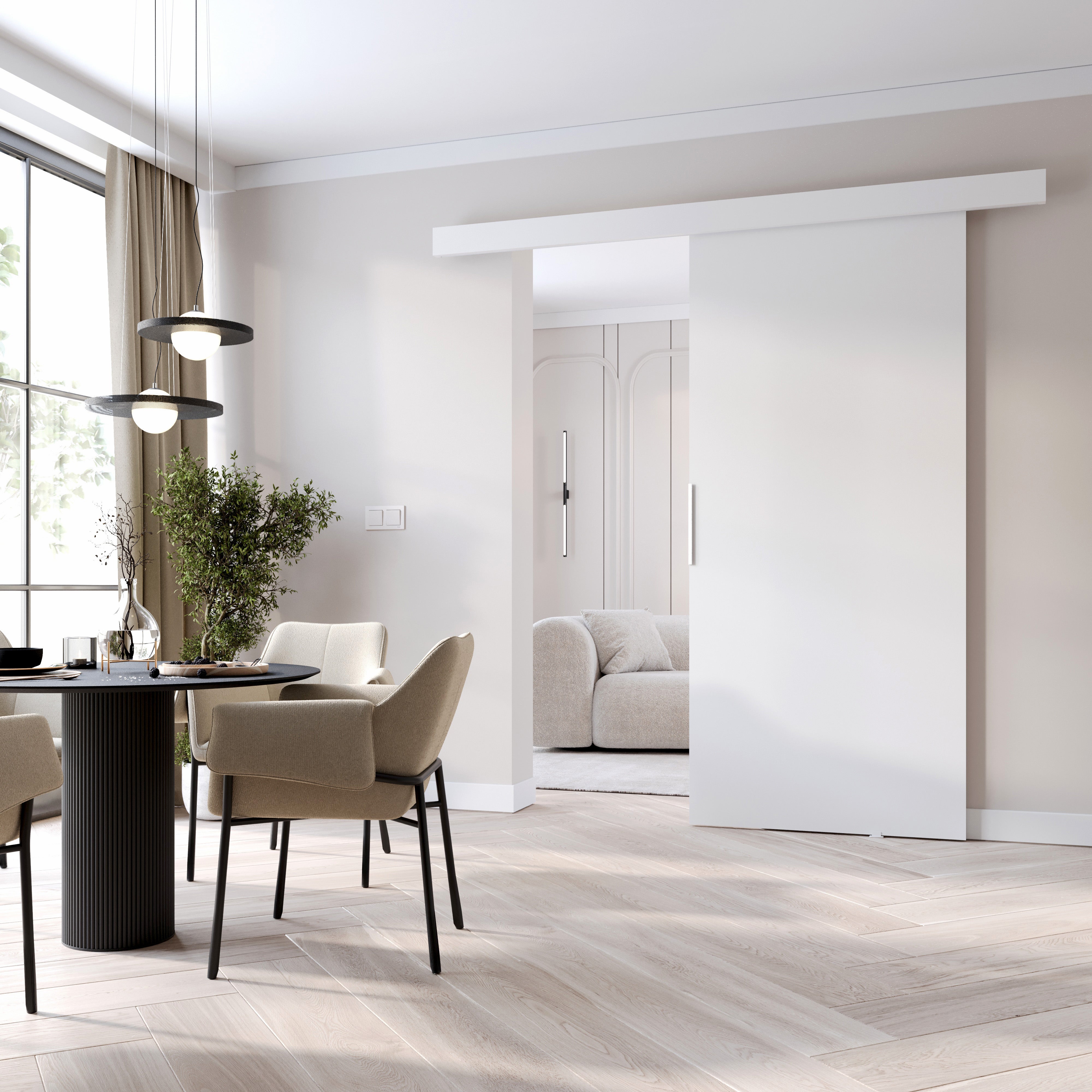 MINIO go for it, porte coulissante CLEAN A 106 cm portes de chambre | Blanc - 2