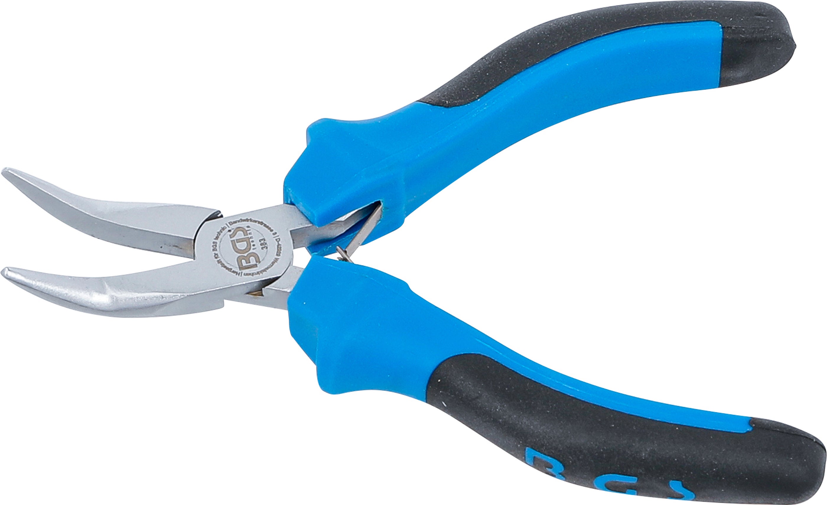 BGS Elektronik-Szczypce długie wygięte ze sprężyną 138 mm - 383