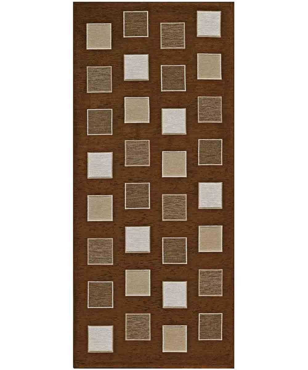 KWADRAT 55x115 cm BRĄZOWY antypoślizgowy dywan welurowy | GalleriaFarah1970