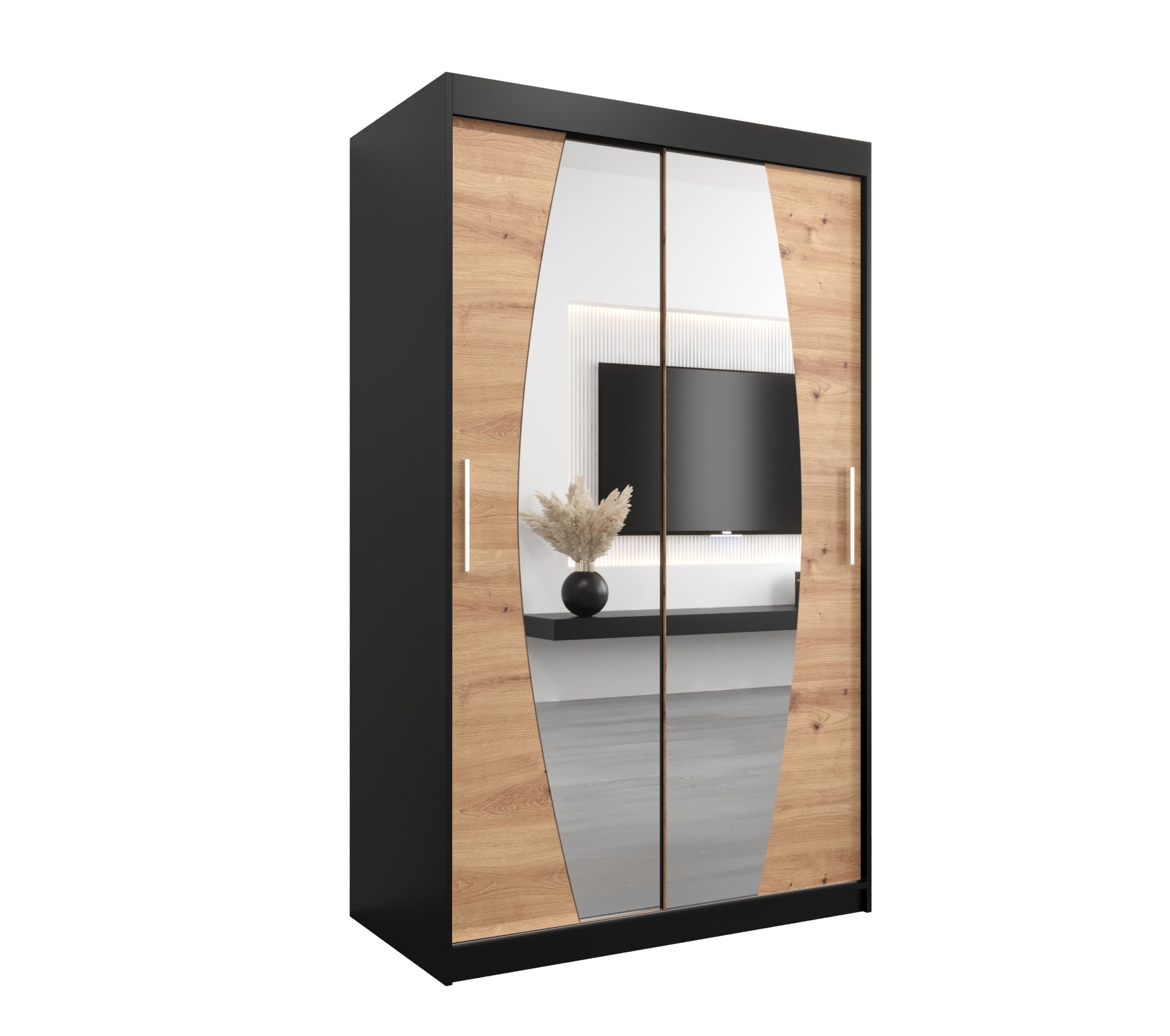 Szafa przesuwna garderoba ELYPSE 120 x 62 x 200 cm Czarny + Artisan - Abiks Meble