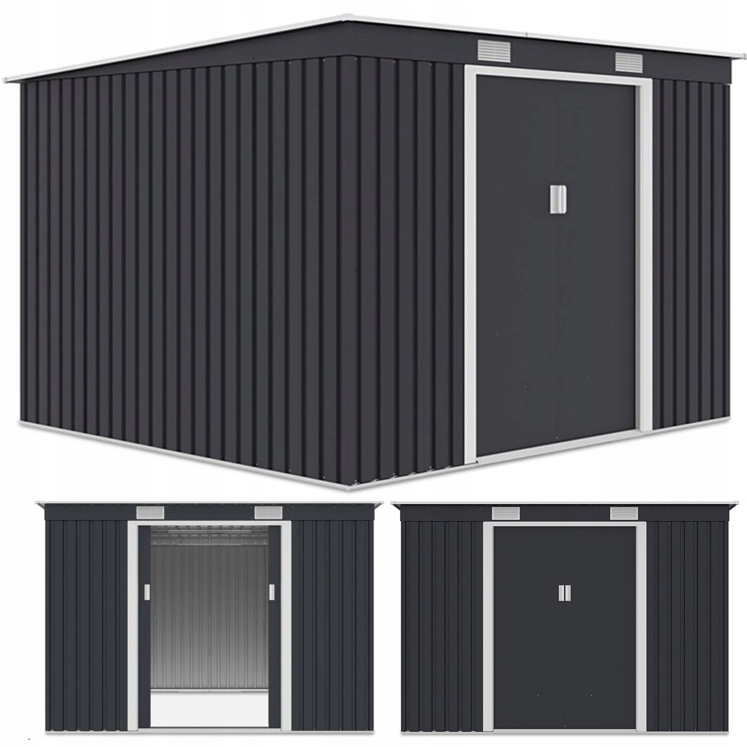 Domek Ogrodowy na Narzędzia Metalowy OREGON 261x241cm Schowek Blaszany 1 szt