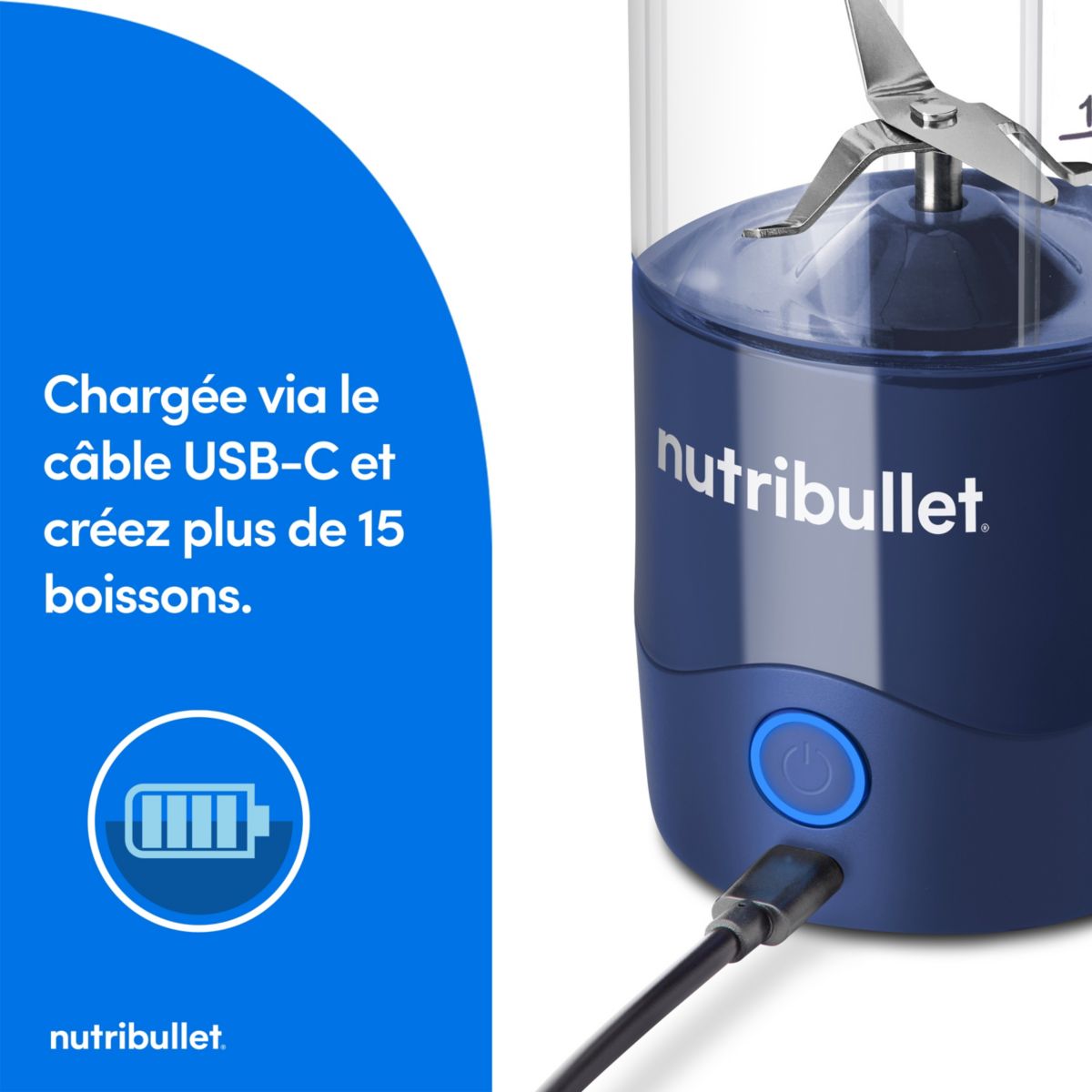 Blender NUTRIBULLET NBP003NBL Portable bleu - 9