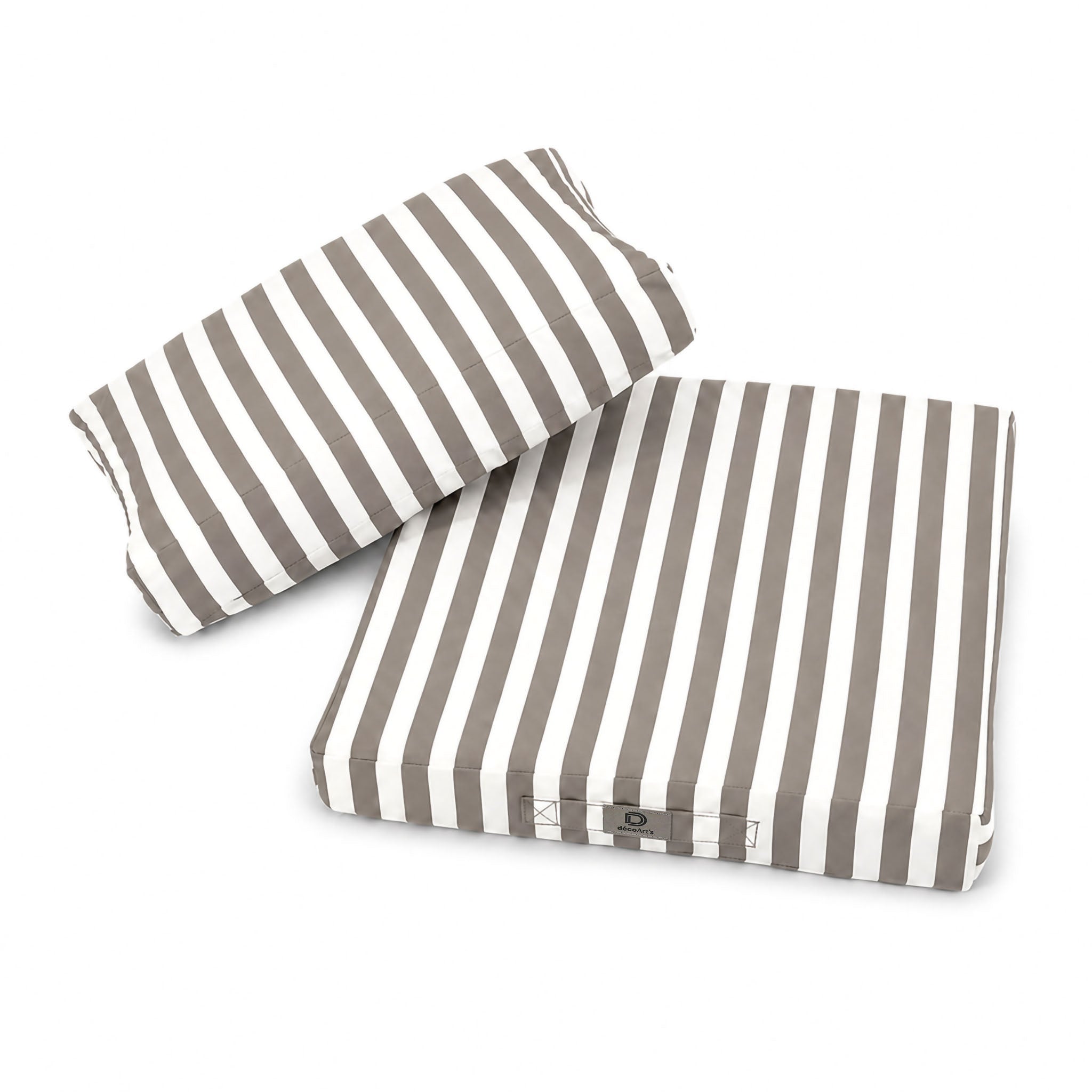 Coussins pour salon de jardin déhoussable 60x60cm Rayure beige - 4