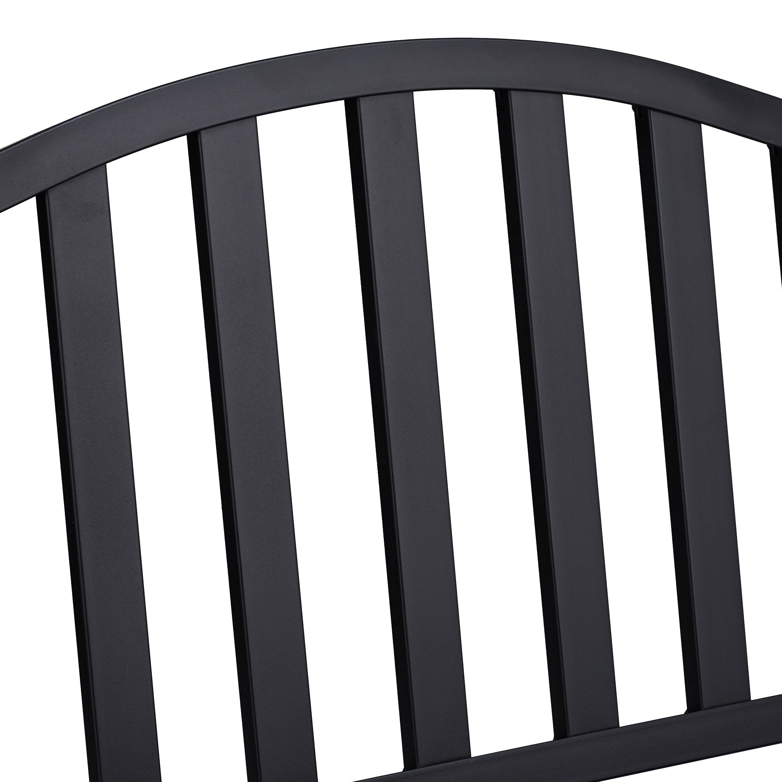 Banc de jardin avec table pliante, 3 places, solide, jardin, métal, balcon, HLP: 89 x 150 x 58,5 cm, noir, Relaxdays - 8