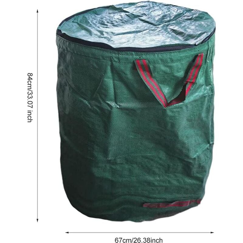 Sacs De Jardin Enbagold - Lot De 3 Grands Sacs Robustes 272L Avec Couvercle Et Poignées, Idéaux Pour Déchets Verts Et Rangement