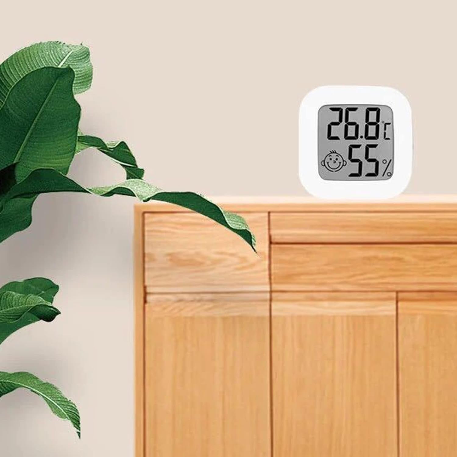 Lot de 2 thermomètres hygromètres numériques mini blancs, affichage LCD, température et humidité intérieures, pour salon, cuisine, chambre bébé - 4