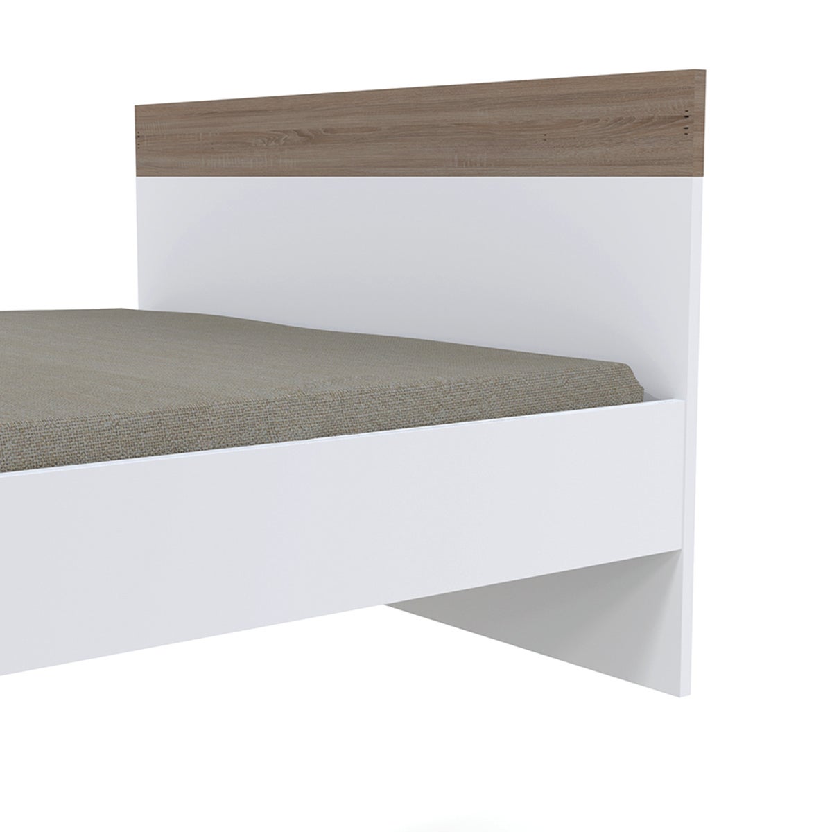 Lit 140x190 Alaric Blanc et Bois blanchi - 3