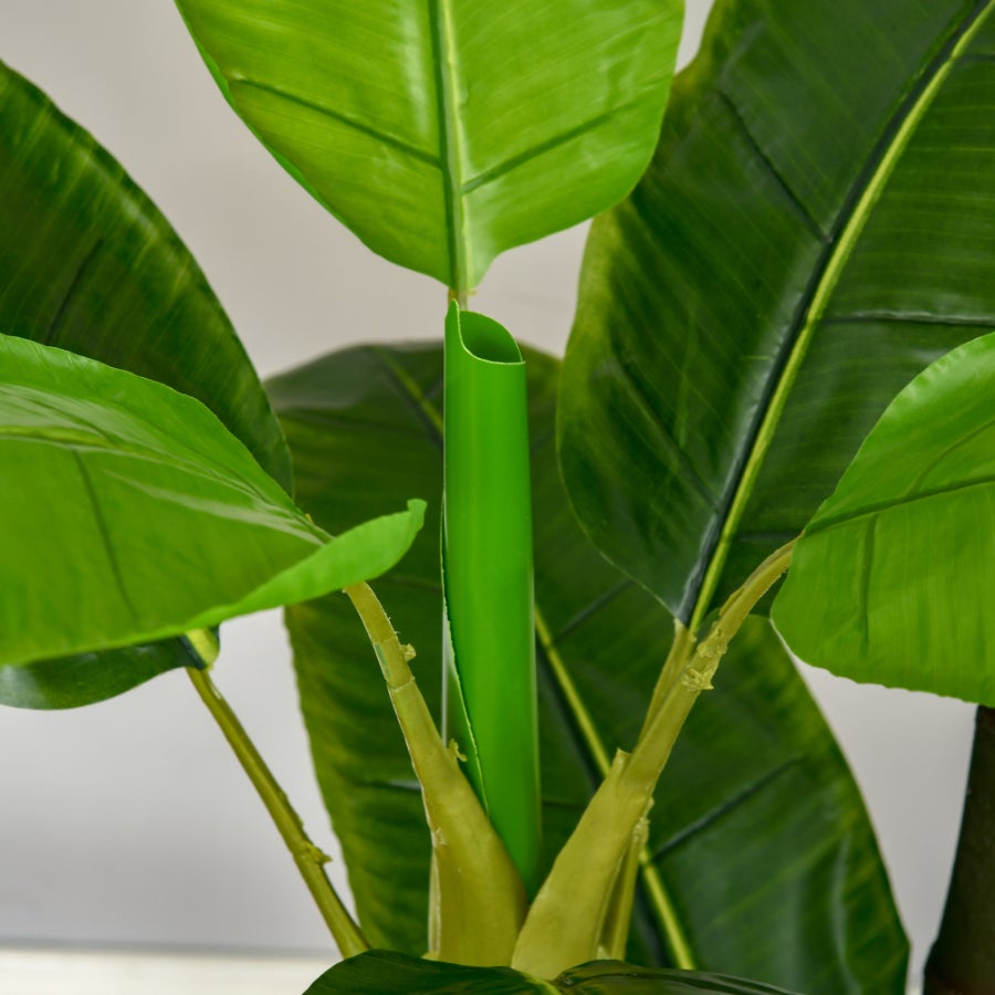 Arbre de bananier artificiel 150 cm en pot, plante décorative réaliste pour intérieur et extérieur, facile d'entretien. - 6