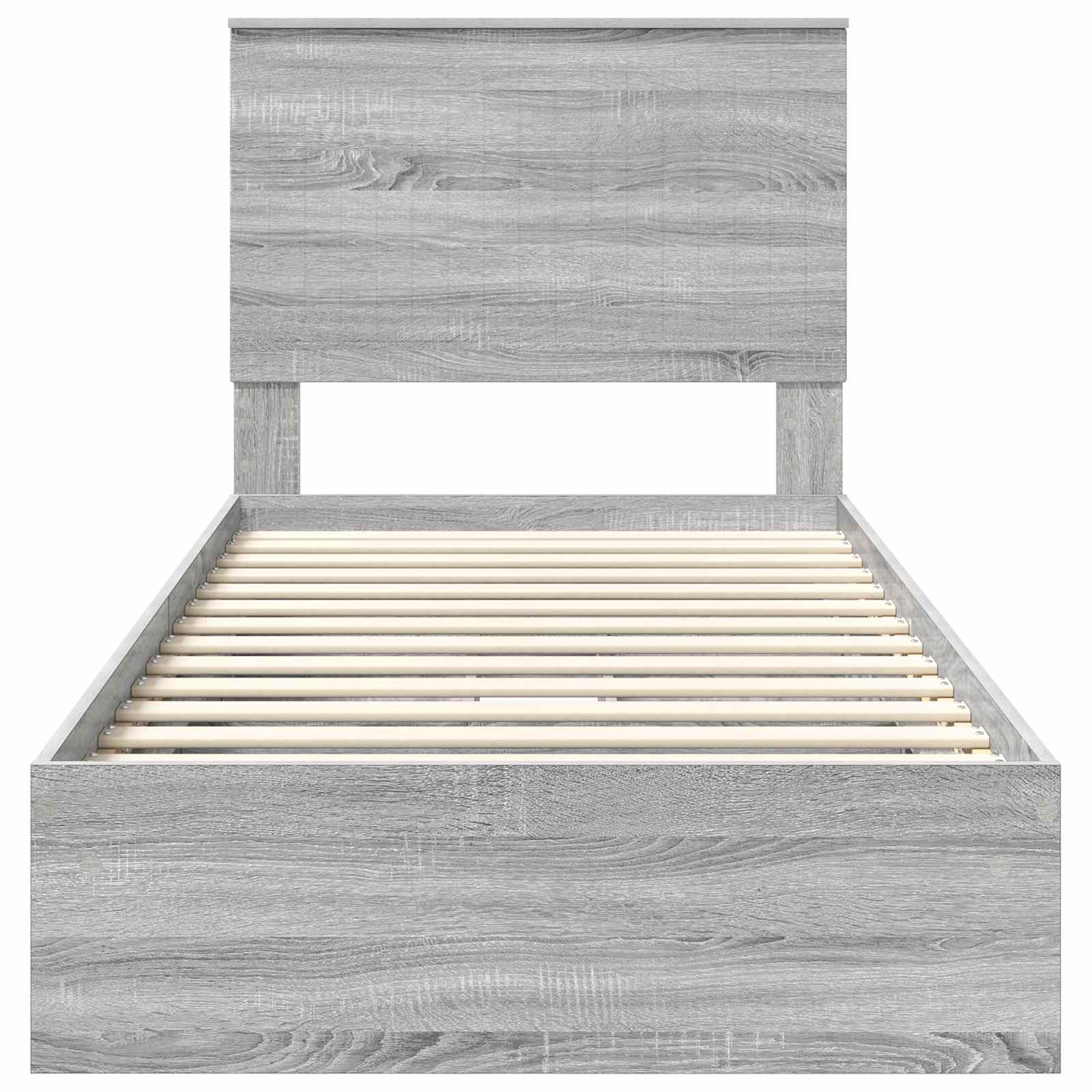 Lit de rangement Gris 90 x 200 cm Panneau de bois - 8