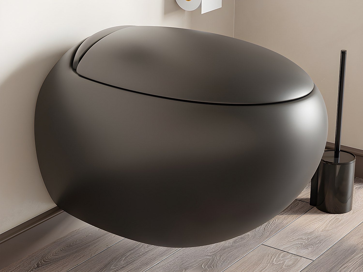 Toaleta podwieszana z czarnej matowej ceramiki - HURO II