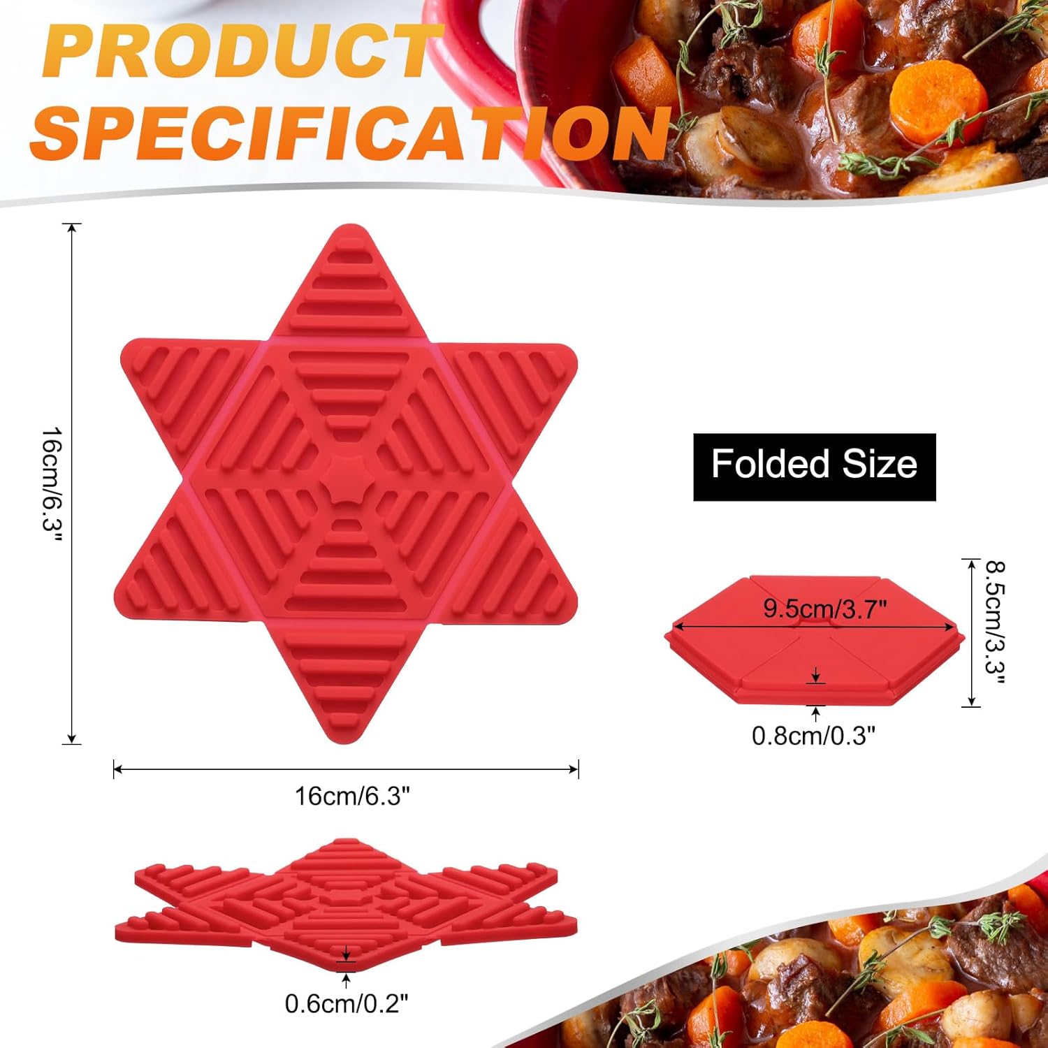 Dessous de plat en silicone - YOSOO - 4 pièces - Résistant à la chaleur