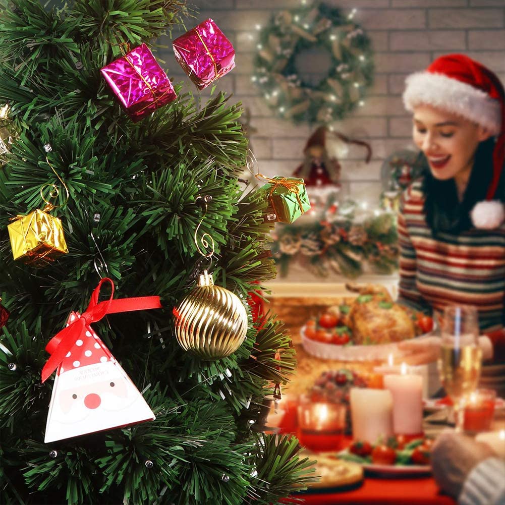 60 Ganci Per Albero Di Natale A Stella - Acciaio Inossidabile, Piccoli, Color Argento, Riutilizzabili, Per Palline E Decorazioni