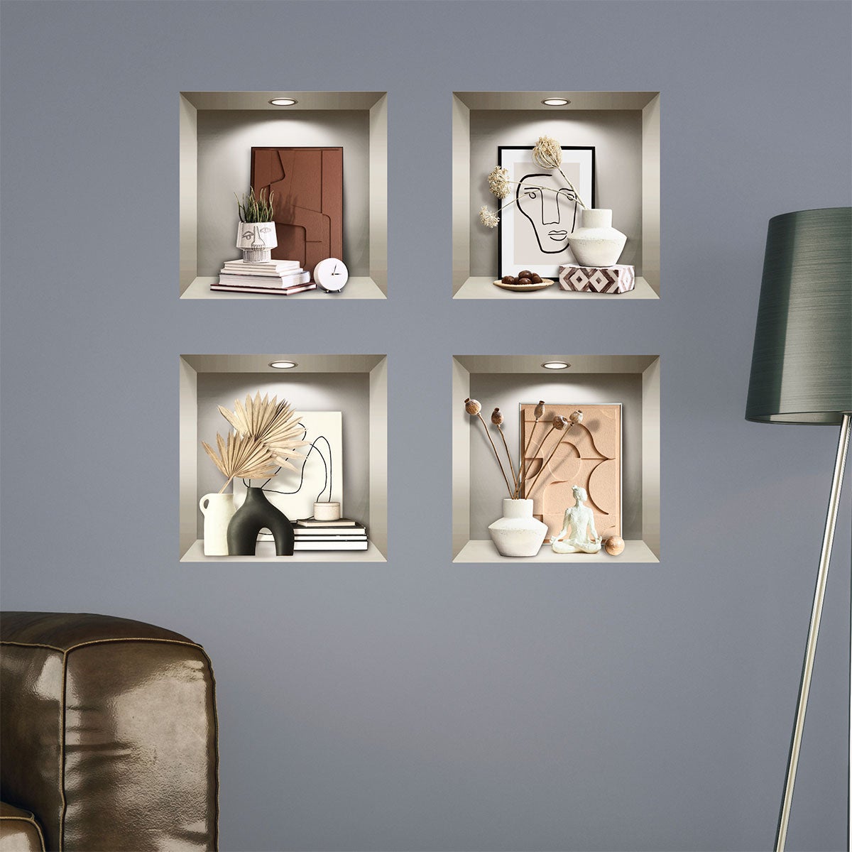 Adesivo effetto 3D oggetti di design - Sticker adesivo - adesivi murali - 60x60cm - 7