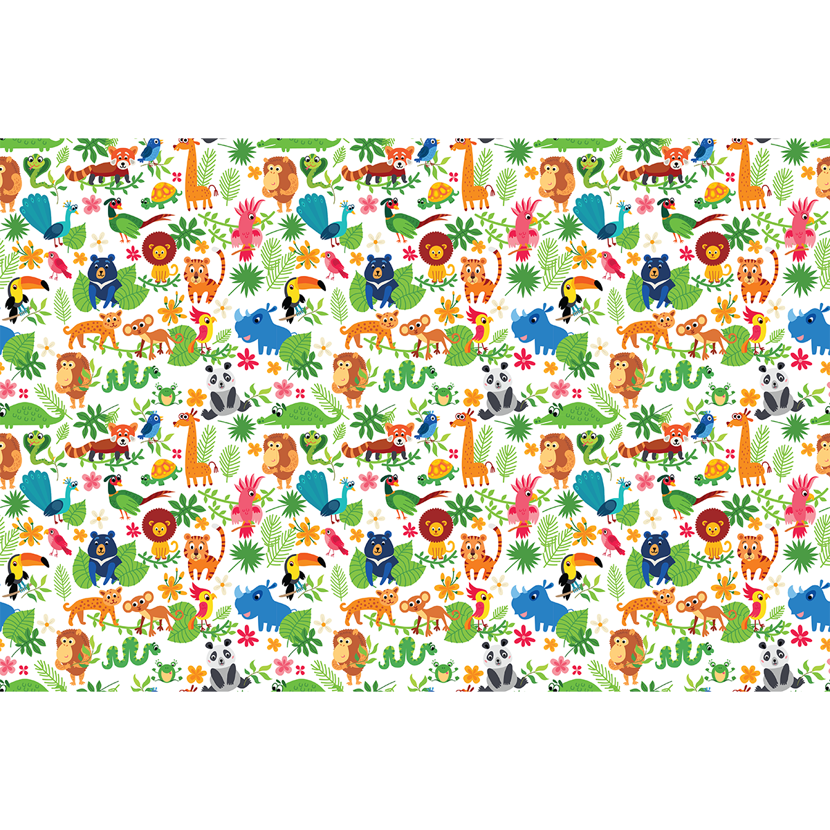 Pegatina muebles para niños animales en la selva - adhesivo de pared - revestimiento sticker mural decorativo - 60x90cm - 2