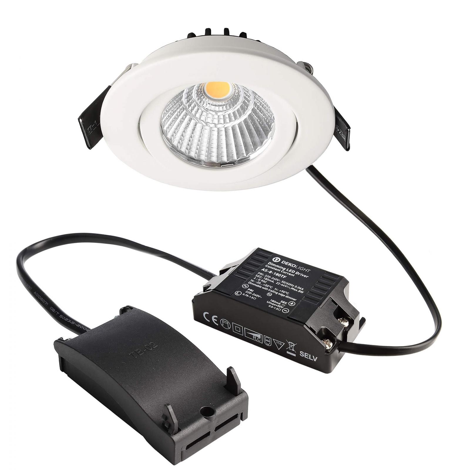 DIONE Reflektor nowoczesny okrągły regulowany SPOT LED COB 8W ściemnialny SLIM sufitowy wyciąg kuchenny 230V - 3000K BIAŁY