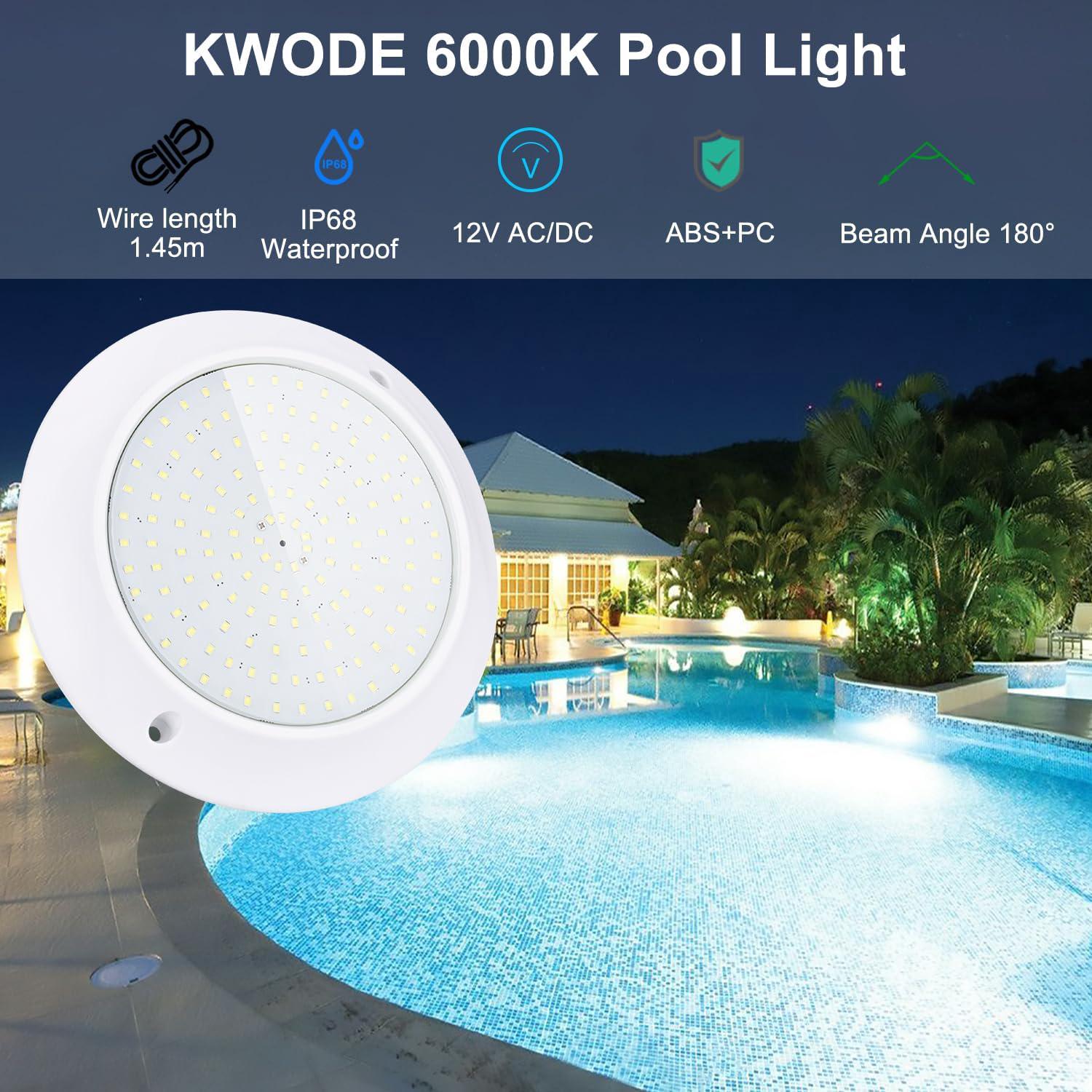 LED Projecteur de Piscine Par56, éclairage De Piscine Rempli De résine 18W 6000K, éclairage LED Sous-Marin Ultra-Plat IP68 PC, Lampe De Piscine AC/DC - 2