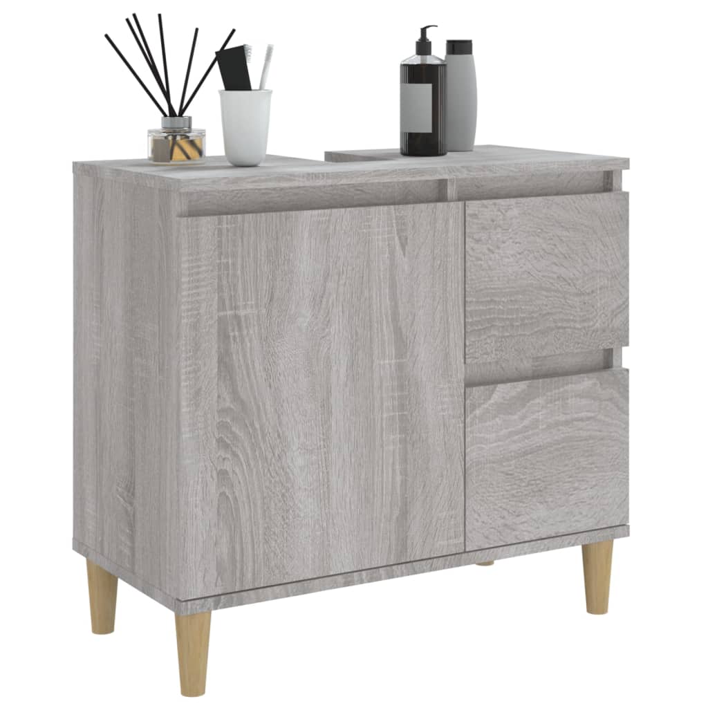 Mueble de baño Sonoma gris 65x33x60 cm de madera contrachapada - 5