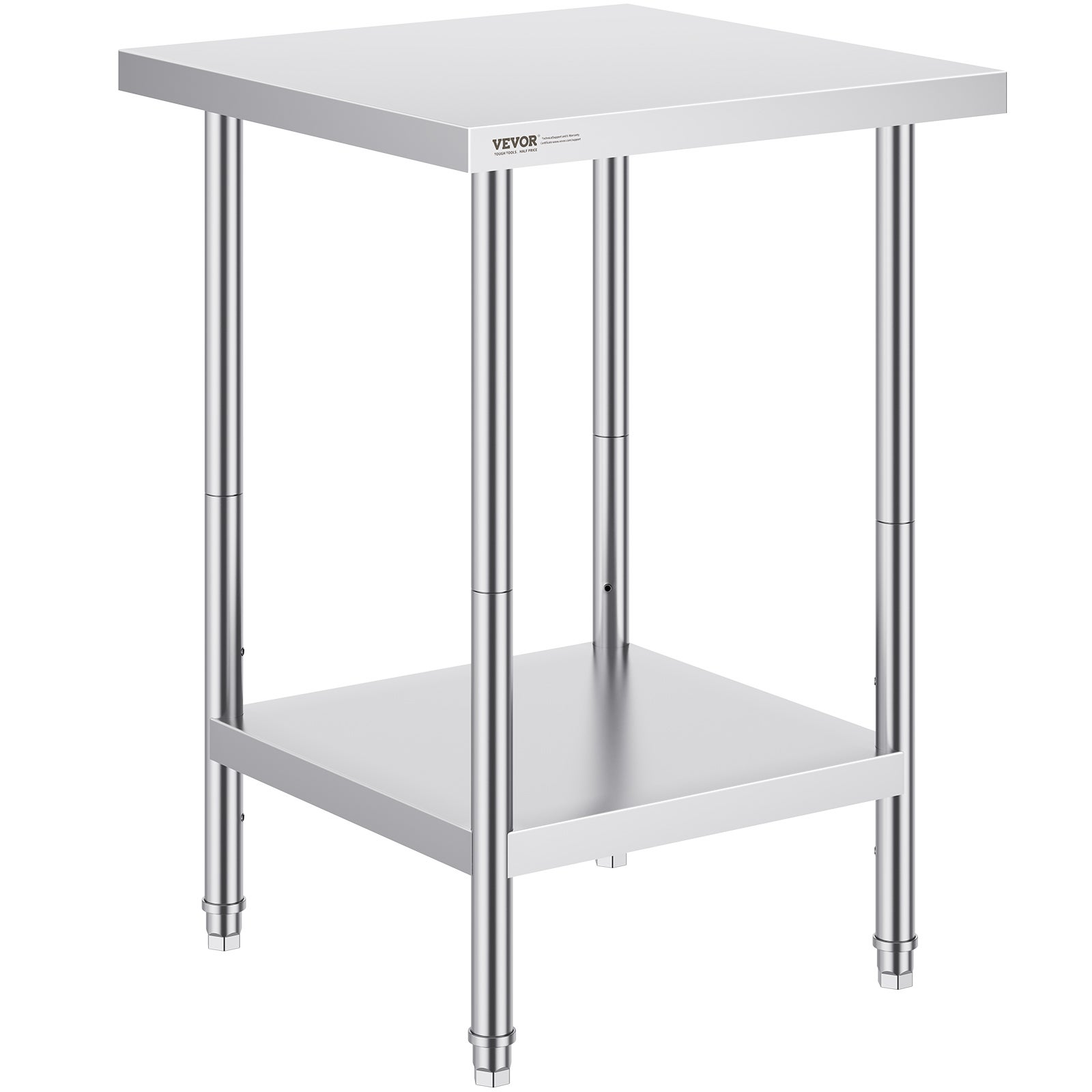 Stół przygotowawczy Stół roboczy ze stali nierdzewnej 610x610mm Stół kuchenny reklamowy VEVOR