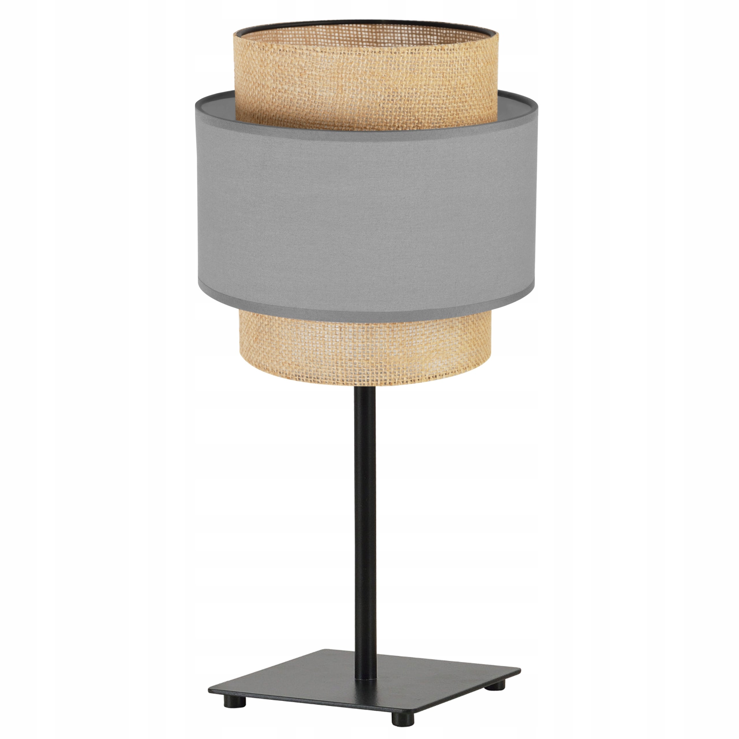 Lampa nocna stołowa Boho 1xE27 abażur juta 20cm szary Light Home LH
