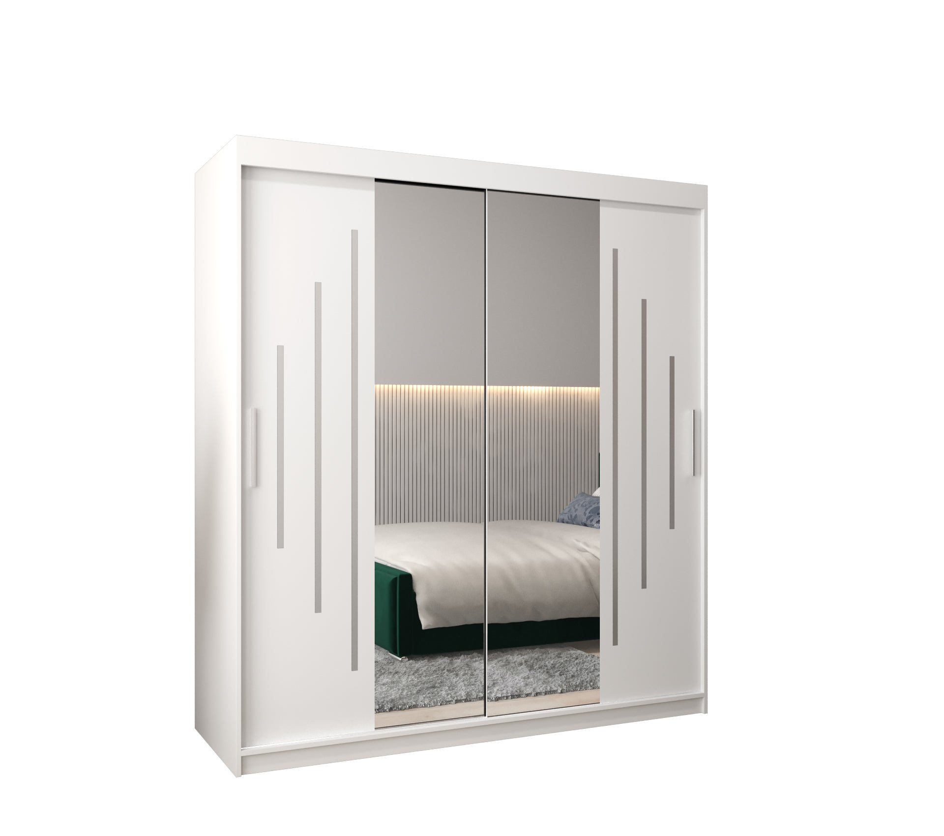 Szafa przesuwna garderoba York 1 180 x 62 x 200 cm Biały - Abiks Meble